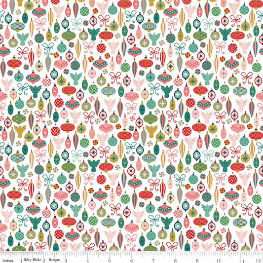 Nutcracker Tradition Adorn The Tree C17674-Snow by Jennifer Long for Riley Blake Fabrics (sold in 25cm increments)