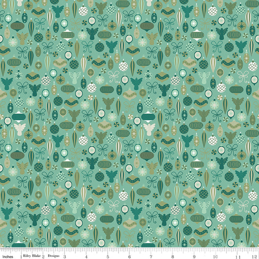Nutcracker Tradition Adorn The Tree C17674-Spearmint by Jennifer Long for Riley Blake Fabrics (sold in 25cm increments)