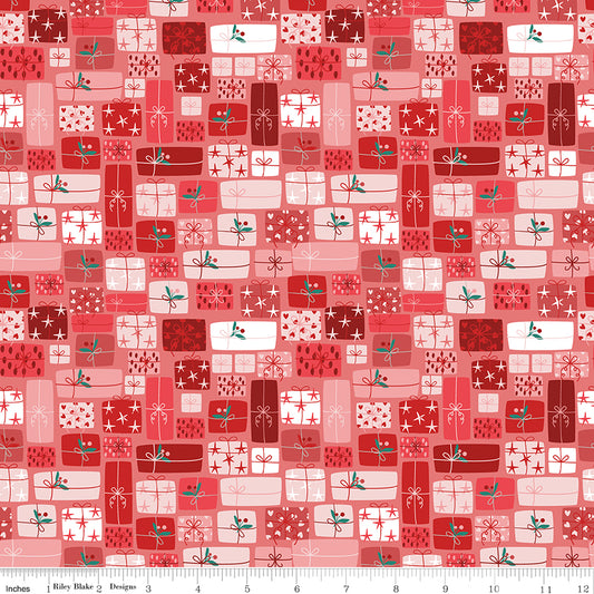 Nutcracker Tradition Gifts of Giving C17675-Berry by Jennifer Long for Riley Blake Fabrics (sold in 25cm increments)