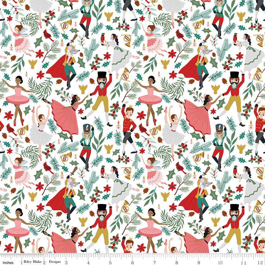 Nutcracker Tradition Storybook C17671-Snow by Jennifer Long for Riley Blake Fabrics (sold in 25cm increments)