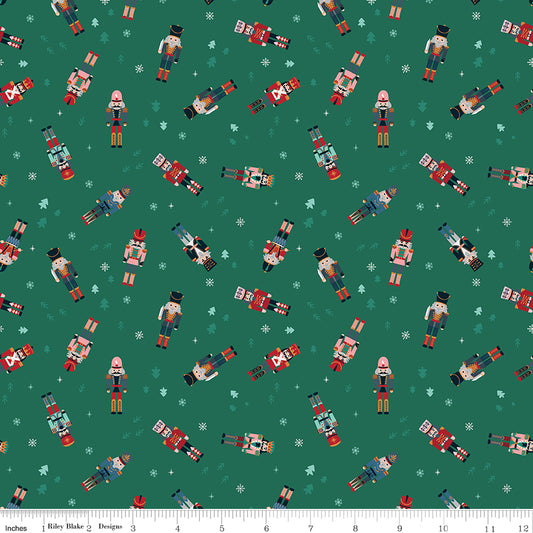 Nutcracker Tradition Nutcracker Toss C17672-Pine by Jennifer Long for Riley Blake Fabrics (sold in 25cm increments)