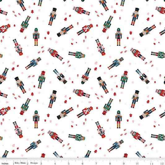 Nutcracker Tradition Nutcracker Toss C17672-Snow by Jennifer Long for Riley Blake Fabrics (sold in 25cm increments)