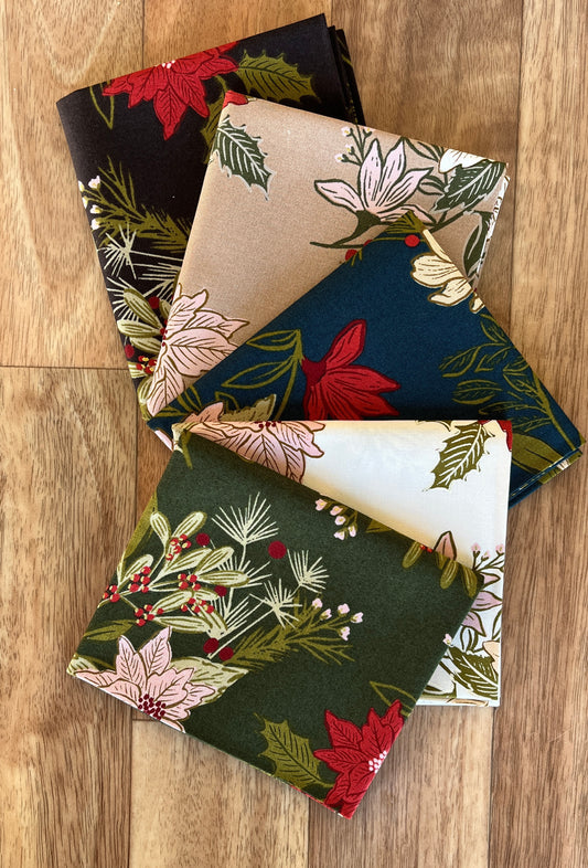 Old World Yuletide Festive Florals Fat Quarter Bundle by Fancy That Design House for Moda Fabrics