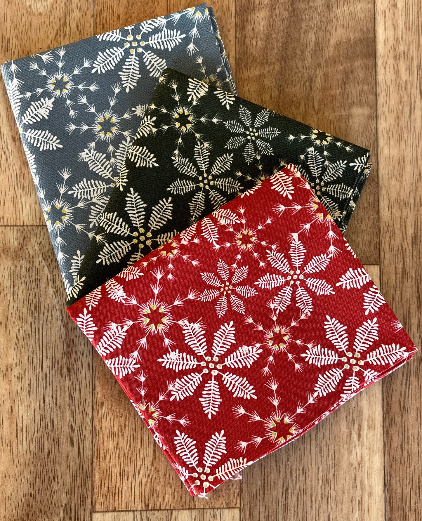Old World Yuletide Metallic Snowy Lace Fat Quarter Bundle by Fancy That Design House for Moda Fabrics