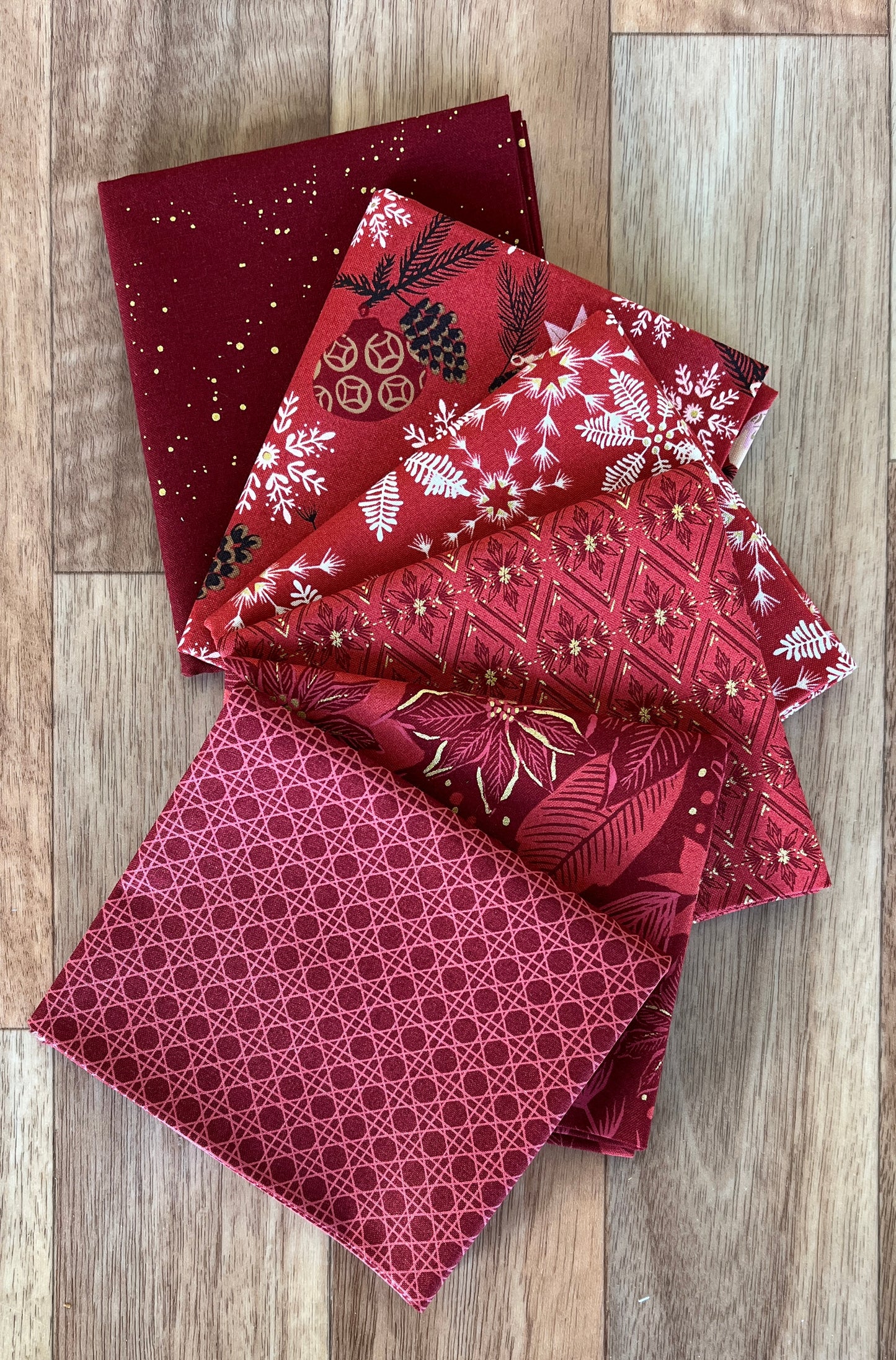 Old World Yuletide Red Fat Quarter Bundle by Fancy That Design House for Moda Fabrics