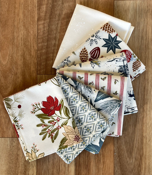Old World Yuletide Creams Fat Quarter Bundle by Fancy That Design House for Moda Fabrics