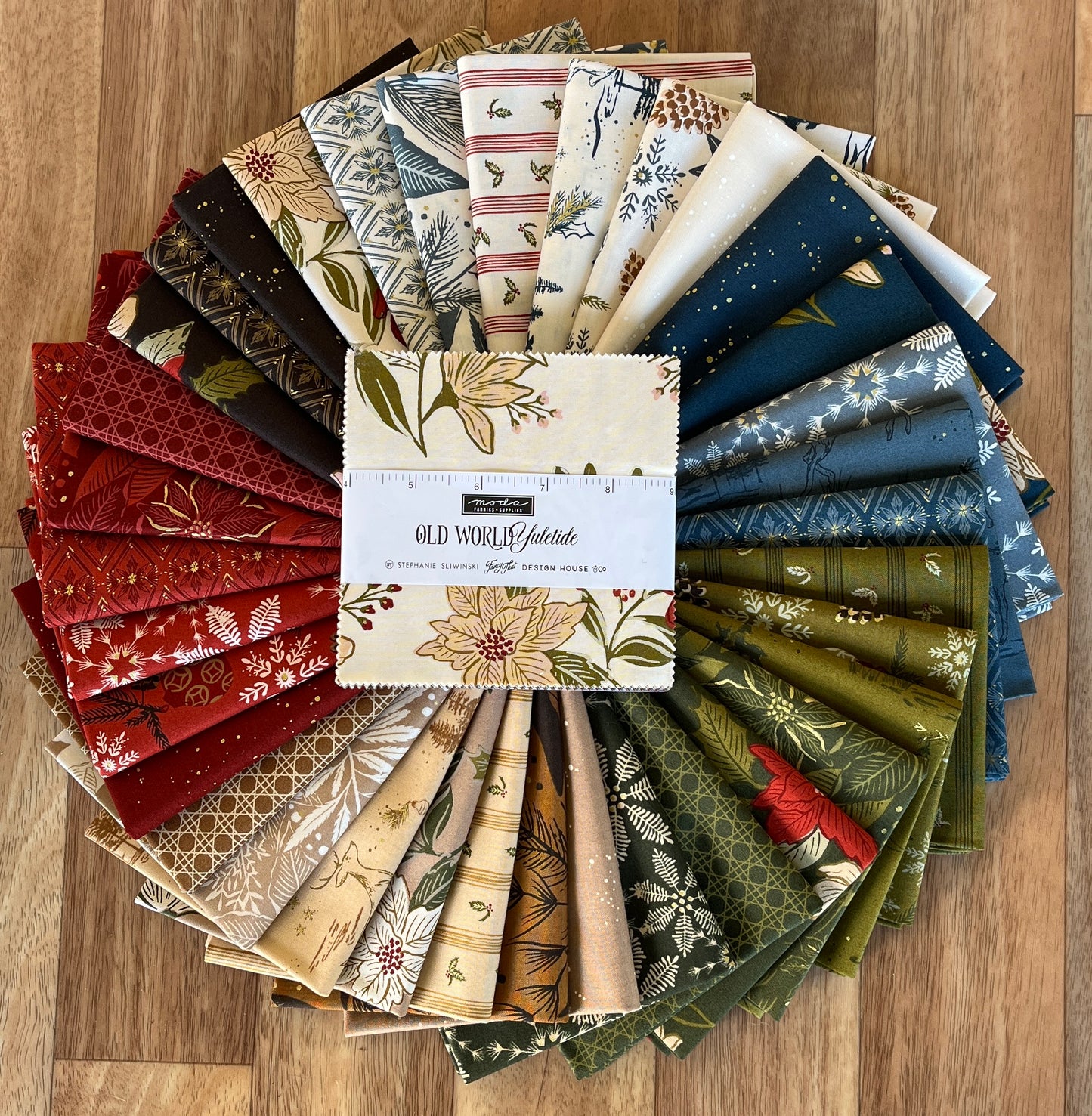 Old World Yuletide Fat Eighth Bundle by Fancy That Design House for Moda Fabrics