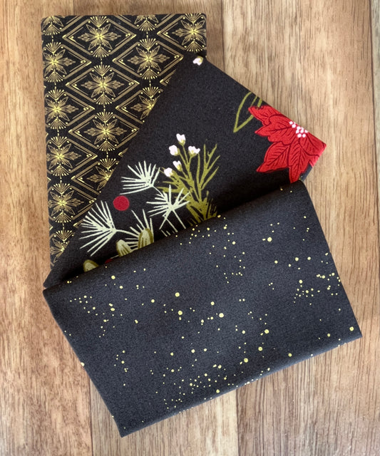 Old World Yuletide Blacks Fat Eighth Bundle by Fancy That Design House for Moda Fabrics