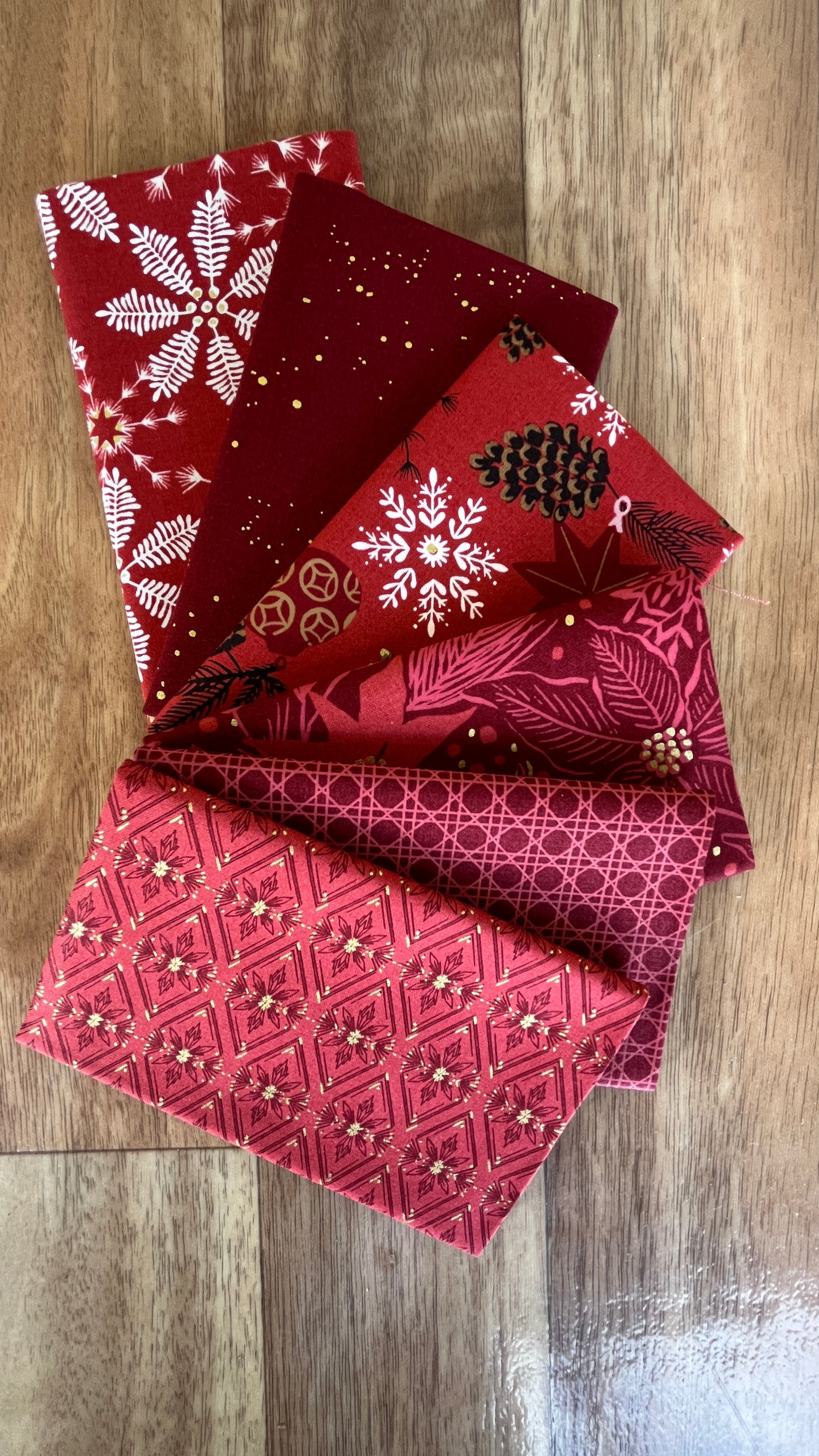 Old World Yuletide Red Fat Eighth Bundle by Fancy That Design House for Moda Fabrics