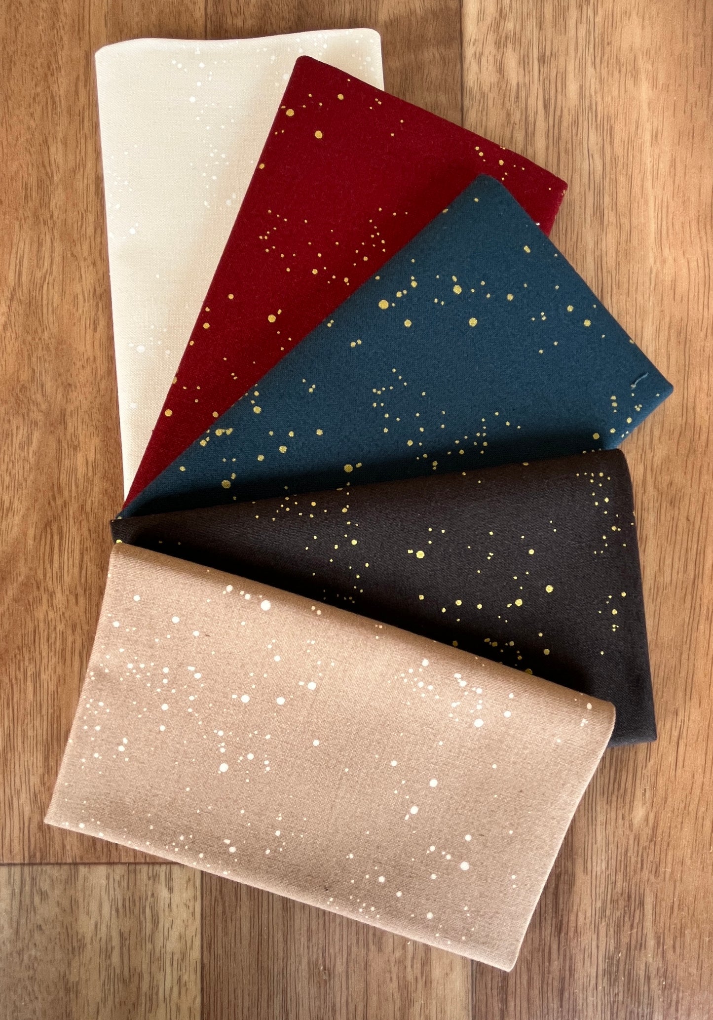 Old World Yuletide Metallic Speckle Sky Fat Eighth Bundle by Fancy That Design House for Moda Fabrics