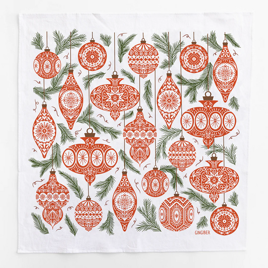 Gingiber Ornament Tea Towel