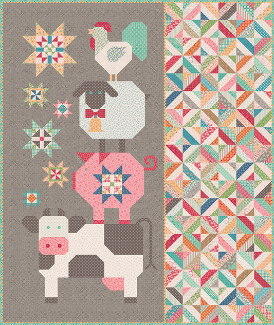 Farmyard Friends Quilt Kit featuring Farmers Daughter by Lori Holt