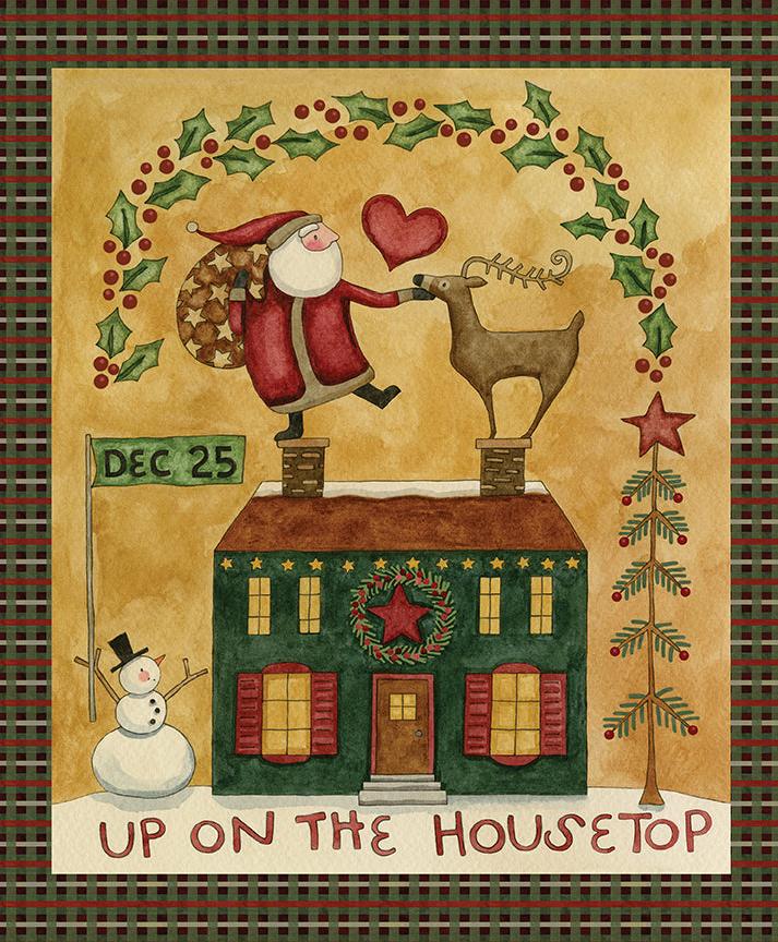 Up on the Housetop Panel C14737 by Teresa Kogut for Riley Blake Designs