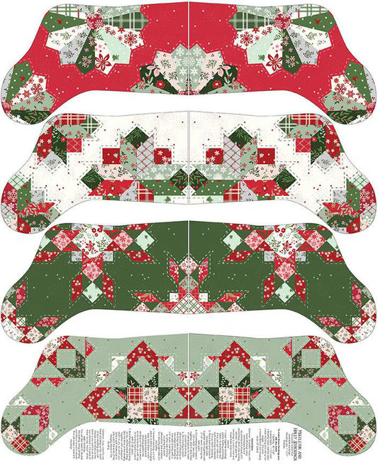 Mistletoe & Holly Stocking Panel by Beverly McCullough for Riley Blake Designs