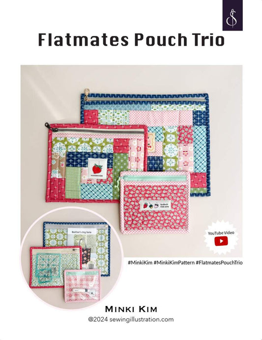 Flatemates Pouch Trio Pattern by Minki Kim for Riley Blake