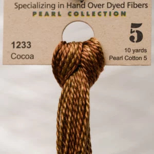 Cocoa 1233 Weeks Dye Works Perle #5 Hand-Dyed Embroidery Floss