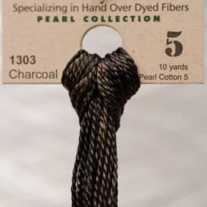 Charcoal 1303 Weeks Dye Works Perle #5 Hand-Dyed Embroidery Floss