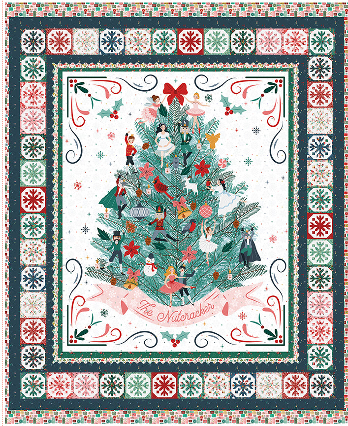 Nutcracker Tradition Decorate The Tree Panel by Jennifer Long for Riley Blake Fabrics