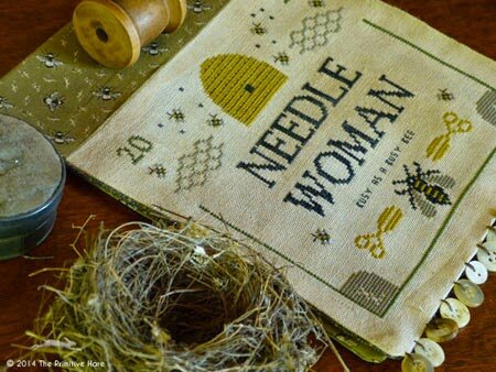 Needlewoman: Busy as a Bee Cross Stitch Pattern by The Primitive Hare