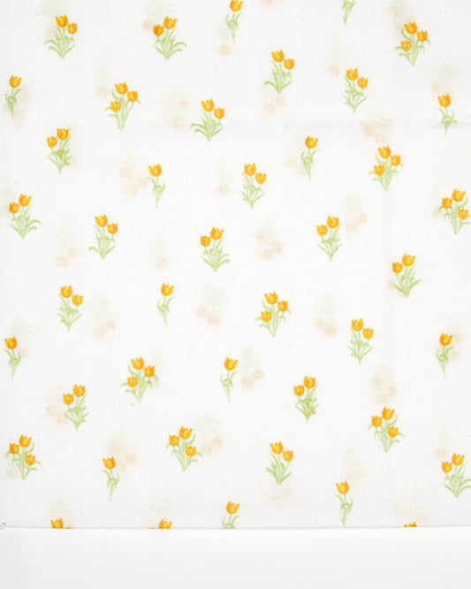Yellow Tulips Voile LAPV153040 by La Ta Te (sold in 25cm increments)