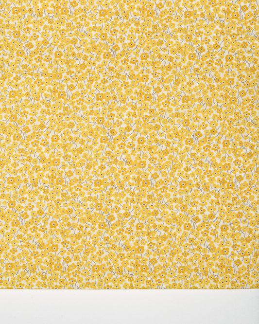 Yellow Daisy Blue Stem Voile LAPV154040 by La Ta Te (sold in 25cm increments)