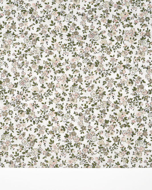Olive Ditsy Flowers Voile LAPV159041 by La Ta Te (sold in 25cm increments)