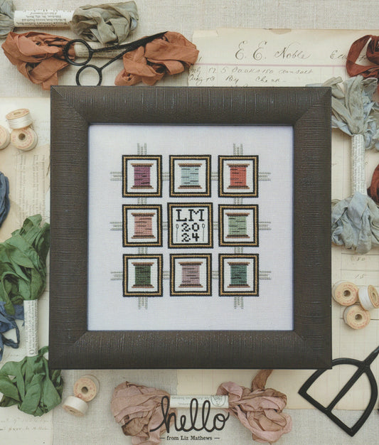 Patchwork Spools Cross Stitch Pattern Hello from Liz Mathews