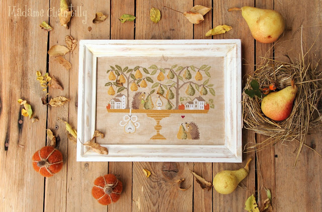 Pear Forest Cross Stitch Pattern by Madame Chantilly