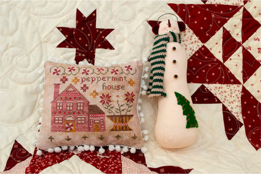 Peppermint House Cross Stitch Pattern Pansy Patch Quilts and Stitchery