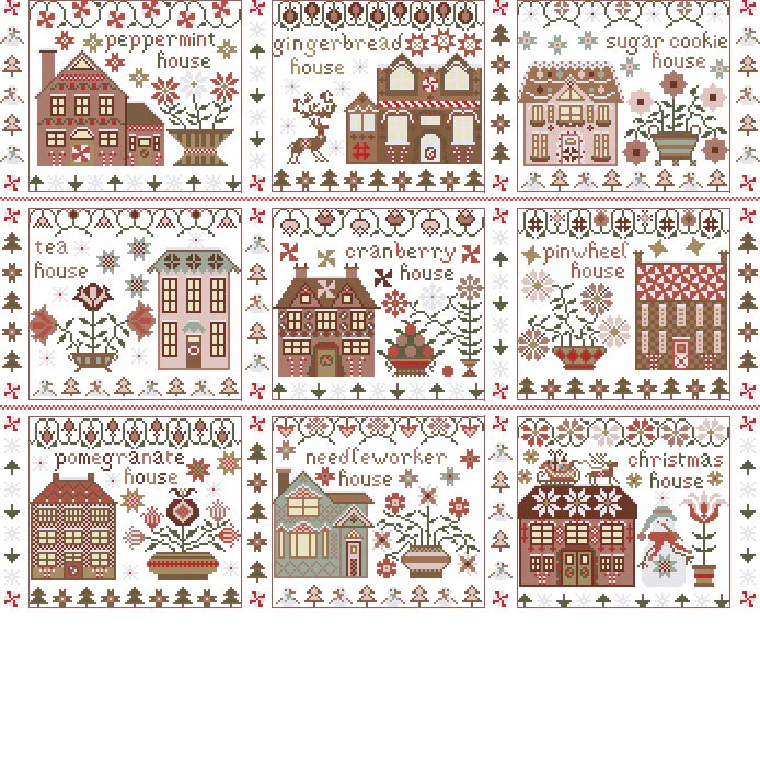Spool House Cross Stitch Pattern Pansy Patch Quilts and Stitchery
