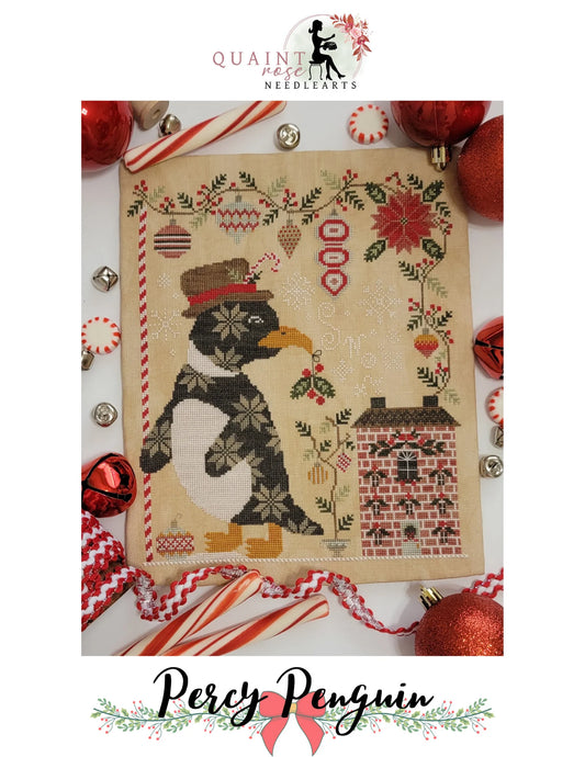 Percy Penguin Cross Stitch Pattern by Quaint Rose Needlearts
