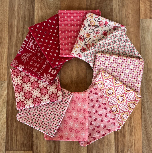 Piece & Plenty Pinks Fat Quarter Bundle by Lori Holt for Riley Blake Designs