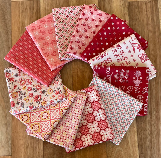 Piece & Plenty Pinks Fat Quarter Bundle by Lori Holt for Riley Blake Designs