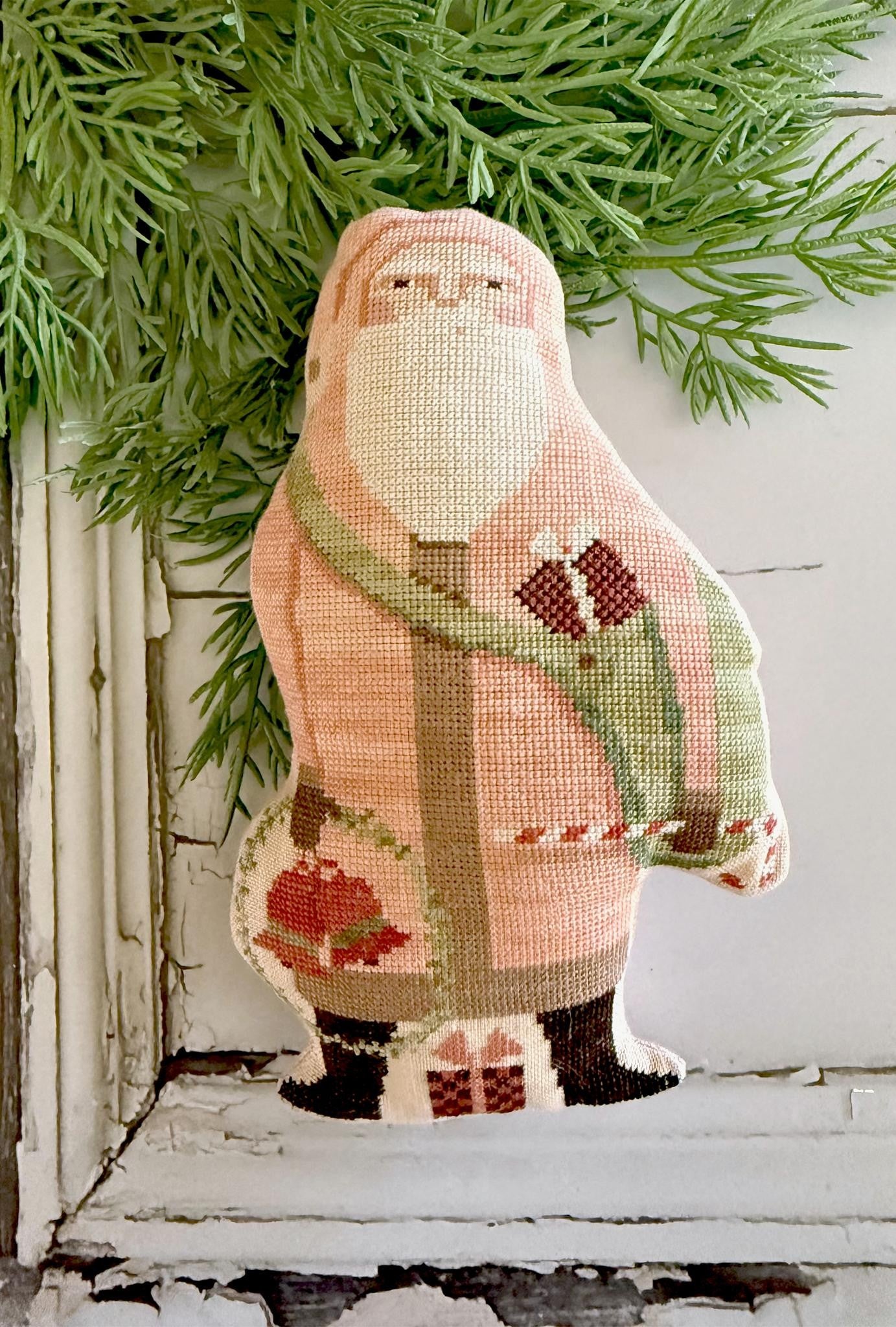Pink Coat Santa Cross stitch pattern by Teresa Kogut