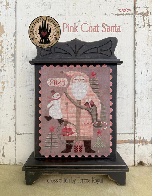 Pink Coat Santa Cross stitch pattern by Teresa Kogut