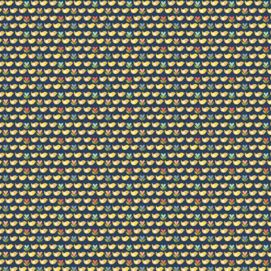 Betsy's Sewing Kit Little Chicks Blue BK22112 by Lori Woods for Poppie Cotton (sold in 25cm increments)