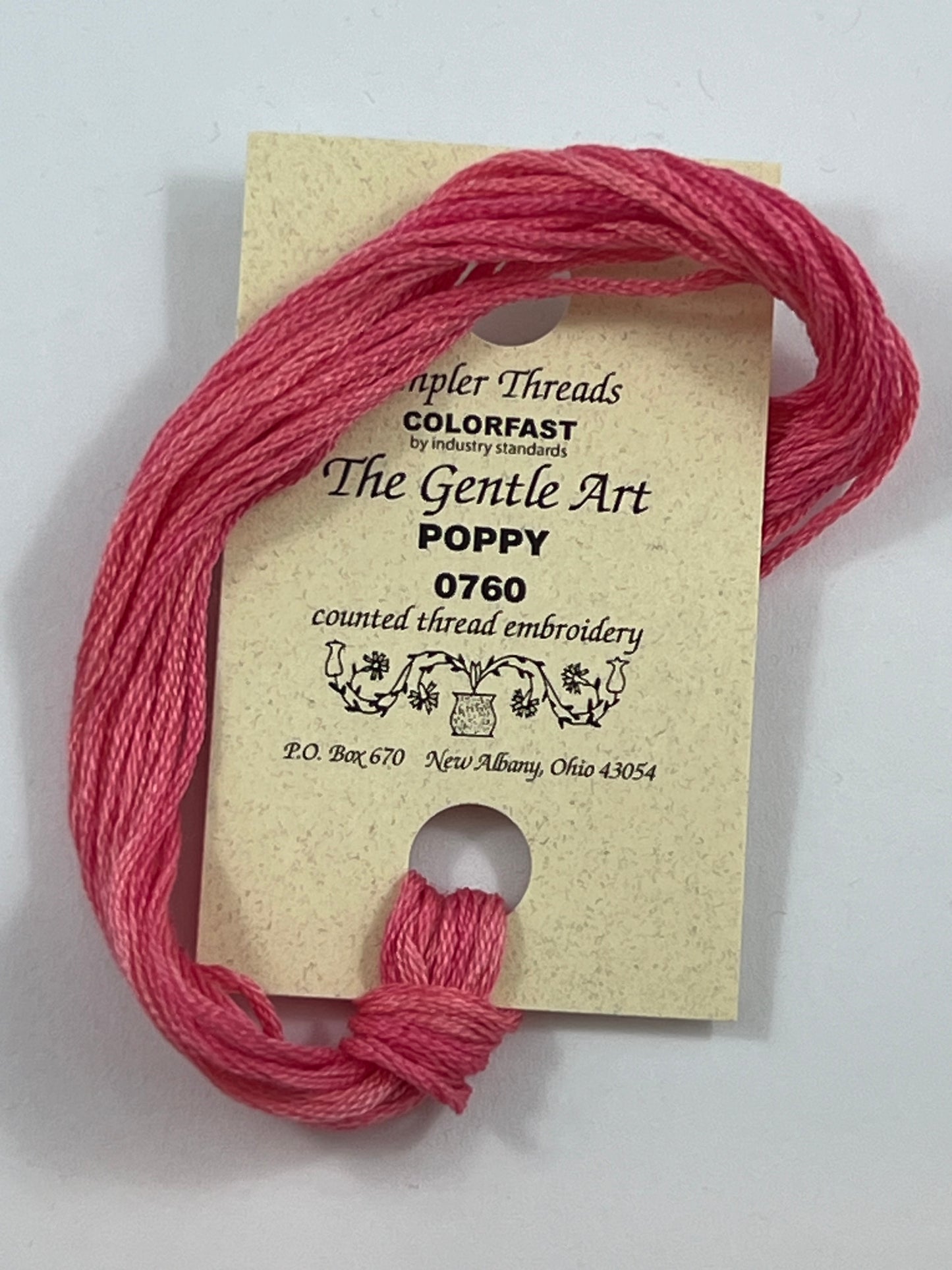 Poppy 0760 The Gentle Art Sampler Thread 6 Stranded Hand Dyed Embroidery Floss