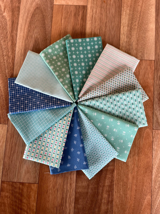 Prim Blues Fat Eighth Bundle by Lori Holt for Riley Blake Fabrics