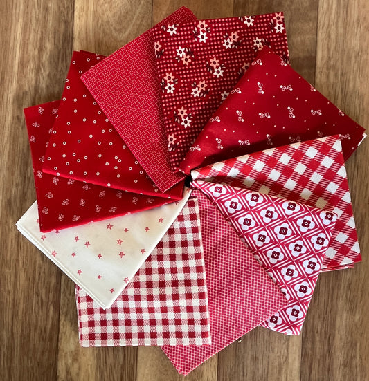 Red Fat Quarter Bundle Lori Holt for Riley Blake Designs