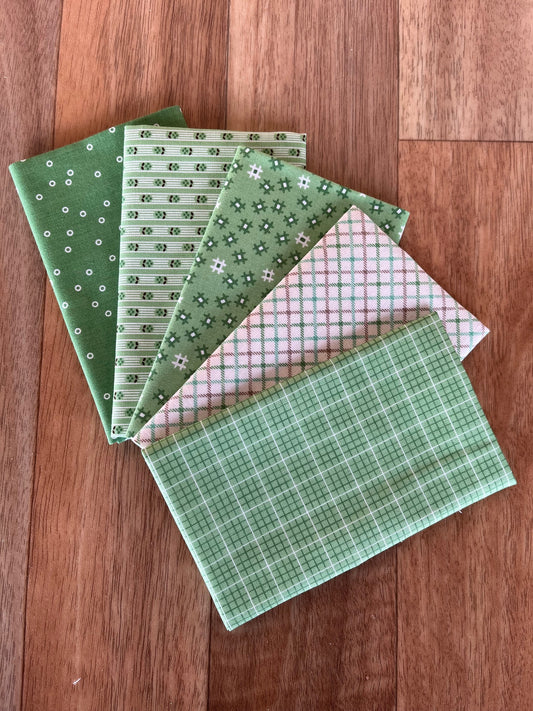 Prim Greens Fat Eighth Bundle by Lori Holt for Riley Blake Fabrics