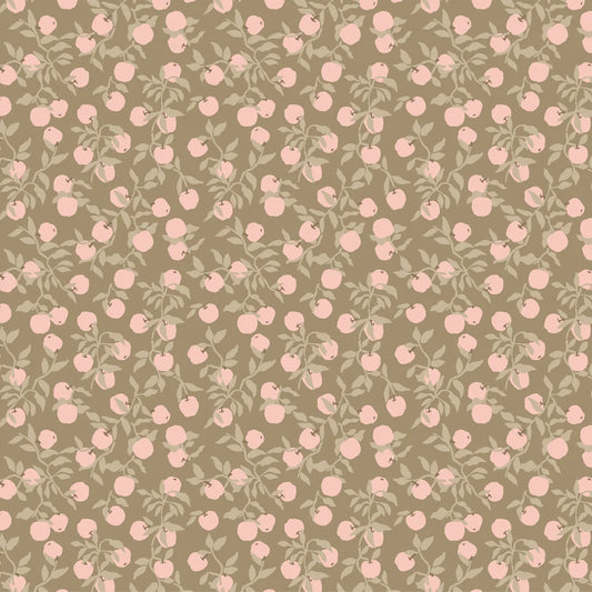 Primrose & Parsley Apples Dark Sage PR26831 by Michal Marko for Poppie Cotton (sold in 25cm increments)