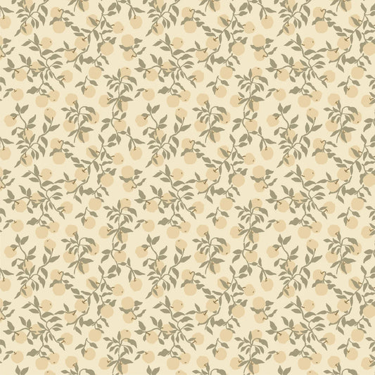 Primrose & Parsley Apples Light Sage PR26833 by Michal Marko for Poppie Cotton (sold in 25cm increments)