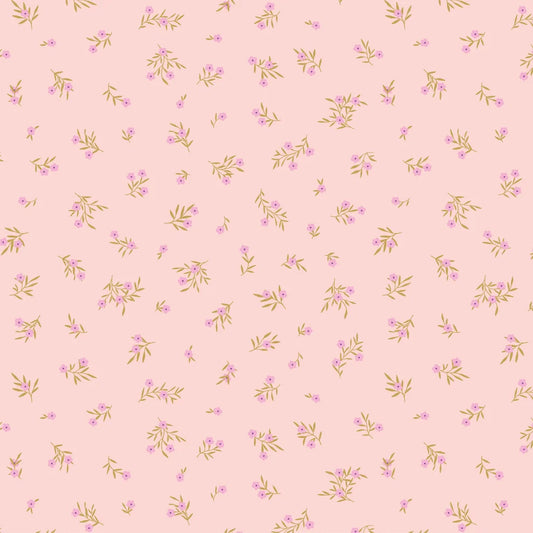 Primrose & Parsley Meadow Sprigs Rose PR26842 by Michal Marko for Poppie Cotton (sold in 25cm increments)