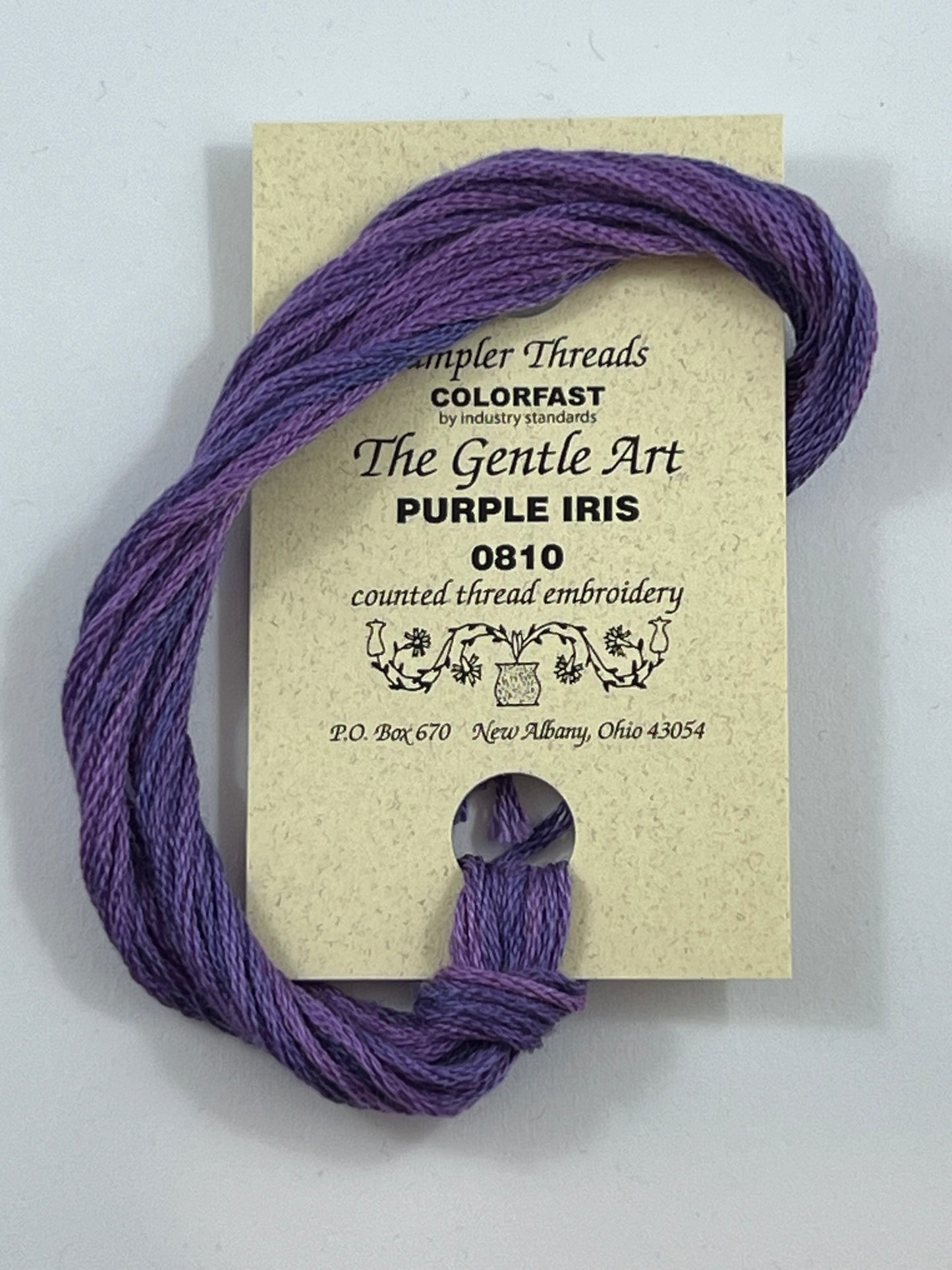 Purple Iris 0810 The Gentle Art Sampler Thread 6 Stranded Hand Dyed Embroidery Floss