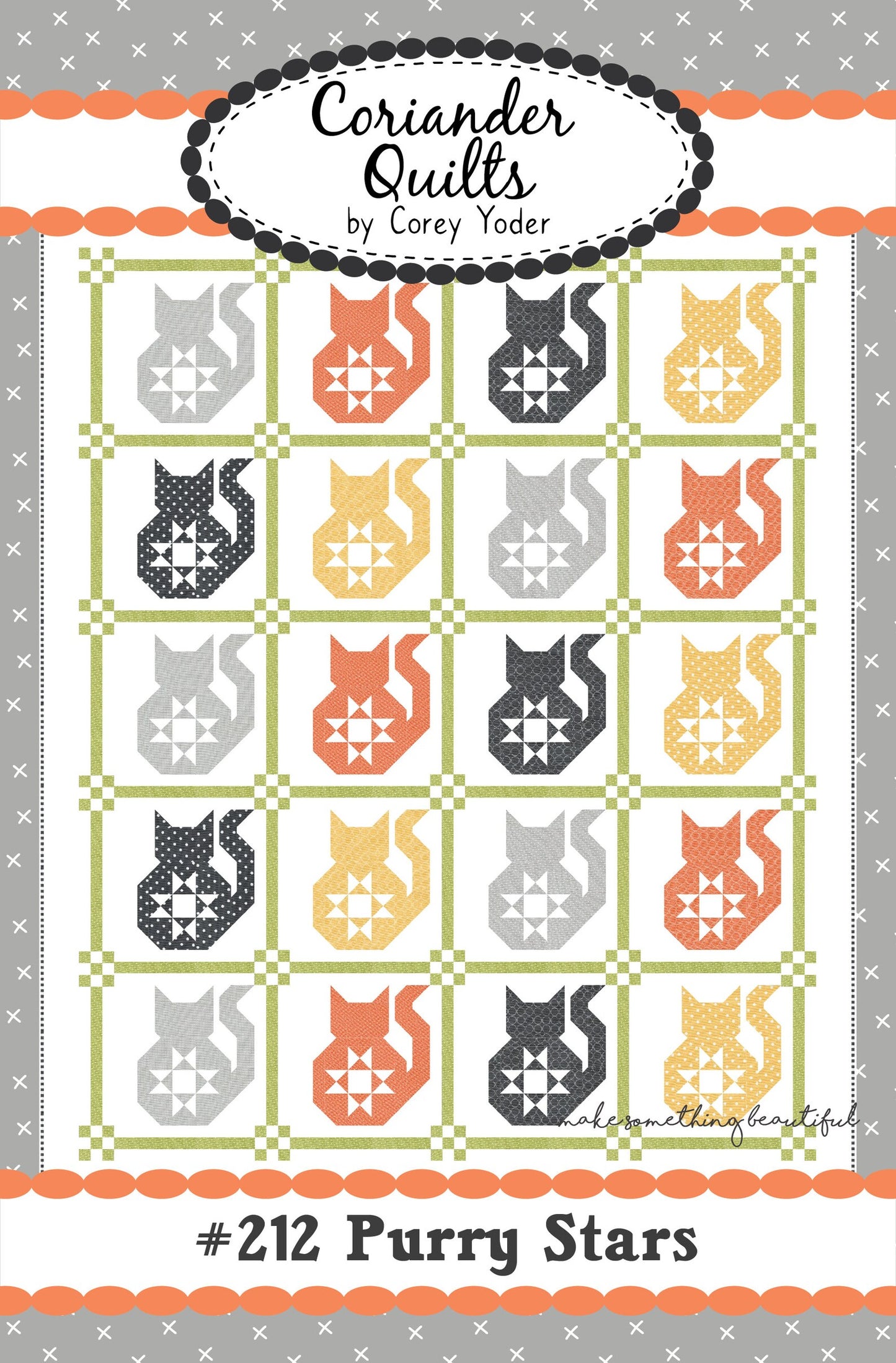 Purry Stars Quilt Pattern by Corey Yoder of Coriander Quilts