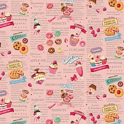 Hello Sweets Pink 012B by Cosmo Textiles (sold in 25cm increments)