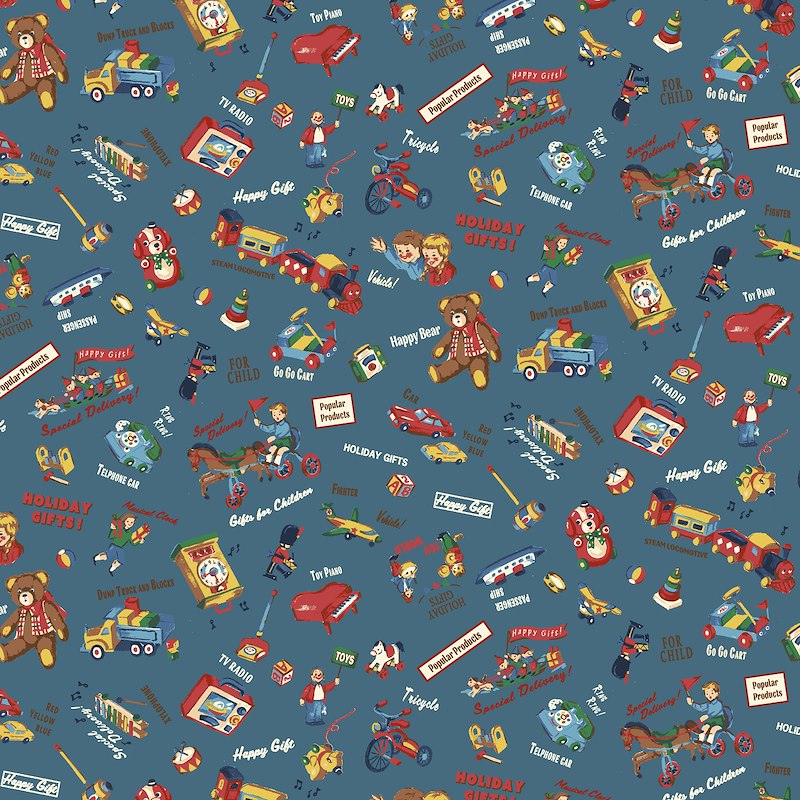 Hello Toys Navy 013F by Cosmo Textiles (sold in 25cm increments)
