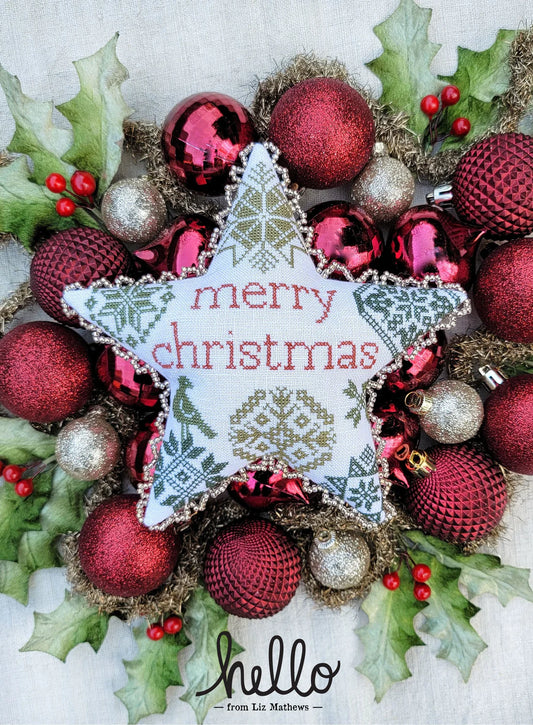Quaker Christmas Star Cross Stitch Pattern Hello from Liz Mathews