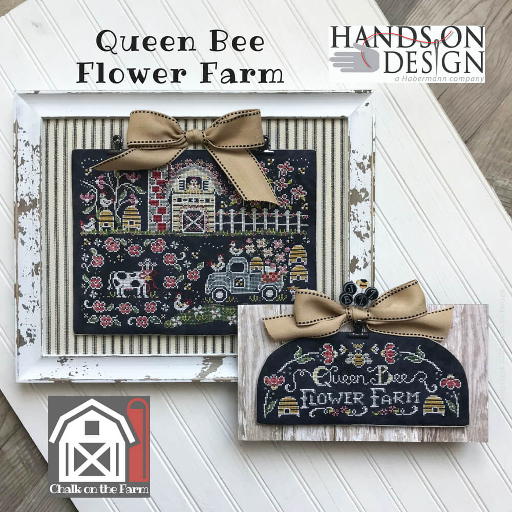 Queen Bee Flower Farm Cross Stitch Pattern by Hands on Design