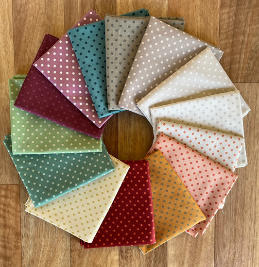 Quiltessential Mini Dots Fat Quarter Bundle by Laundry Basket Quilts for Andover Fabrics